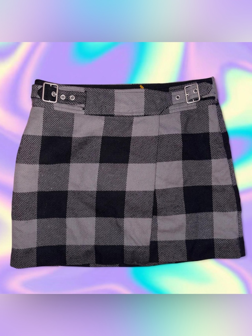 vtg y2k plaid flannel wrap mini skirt - gap, sz 1/xs 2009